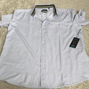 Kenneth Cole White and Blue Patterned Shirt